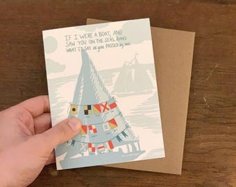 Card - Sailing Card | Love You So Much | Sailboat | Nautical | Valentine's Day | Any Occasion