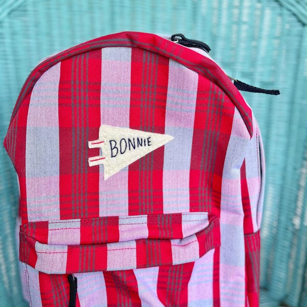 Personalized Backpack | Embroidered Name | Nostalgic | Vintage | Classic | Plaid | Tartan Backpack | Exclusively on Etsy