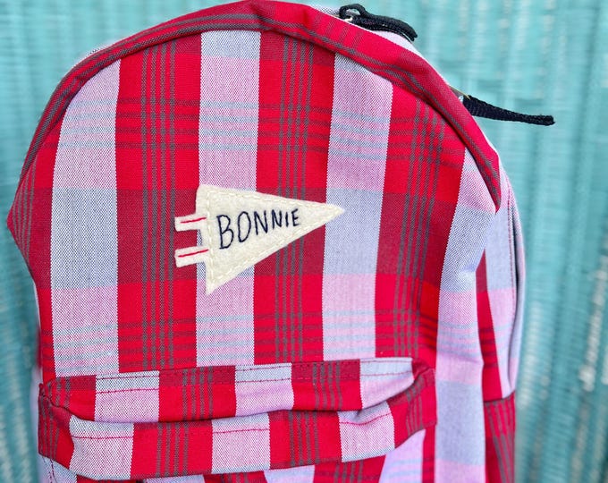 Personalized Backpack | Embroidered Name | Nostalgic | Vintage | Classic | Plaid | Tartan Backpack | Exclusively on Etsy