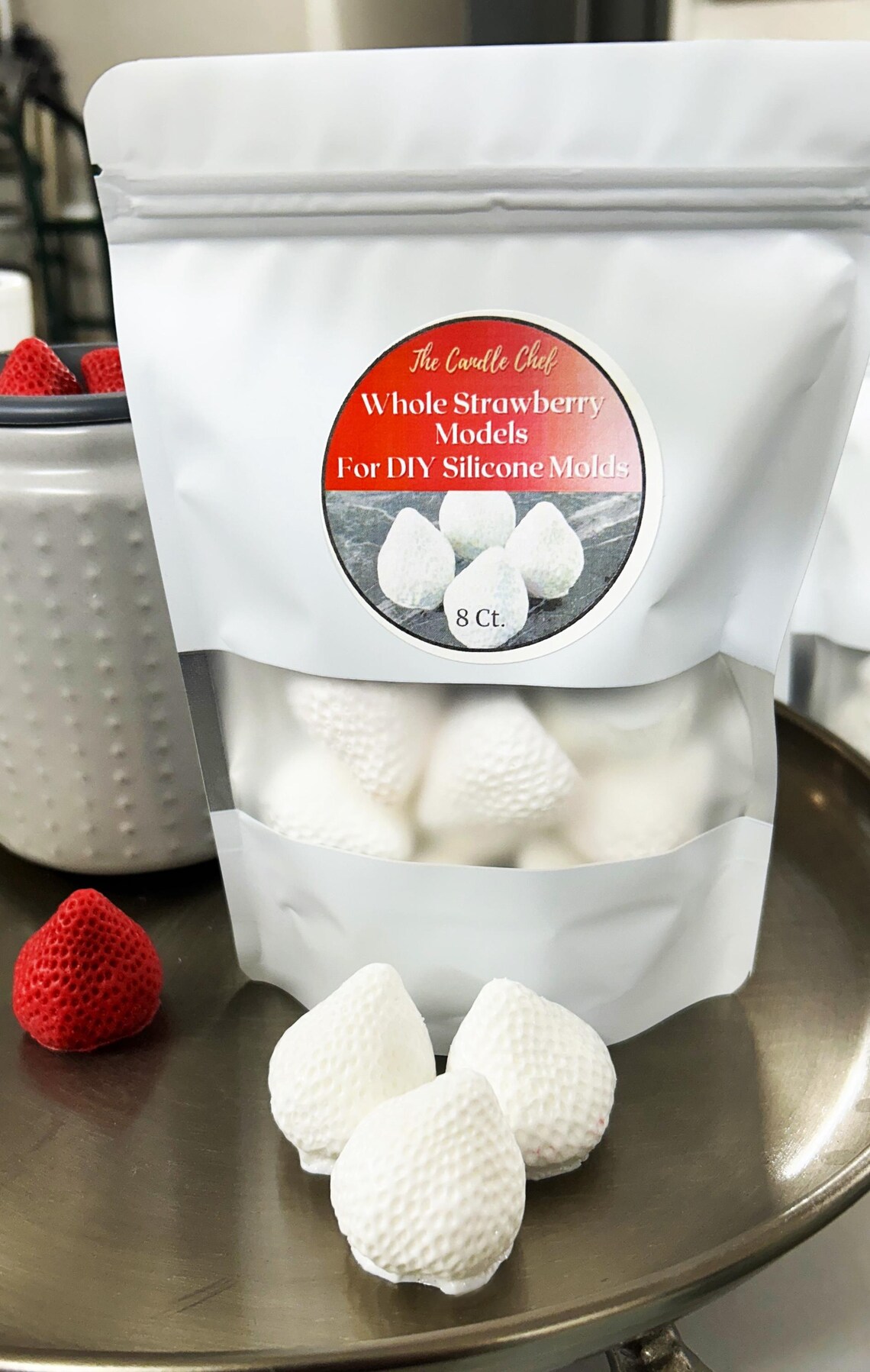 DIY Silicone Mold Models – Realistic Whole Strawberry Models (set of 8 ...