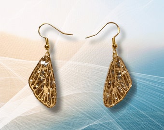 Epoxy resin butterfly wing earrings