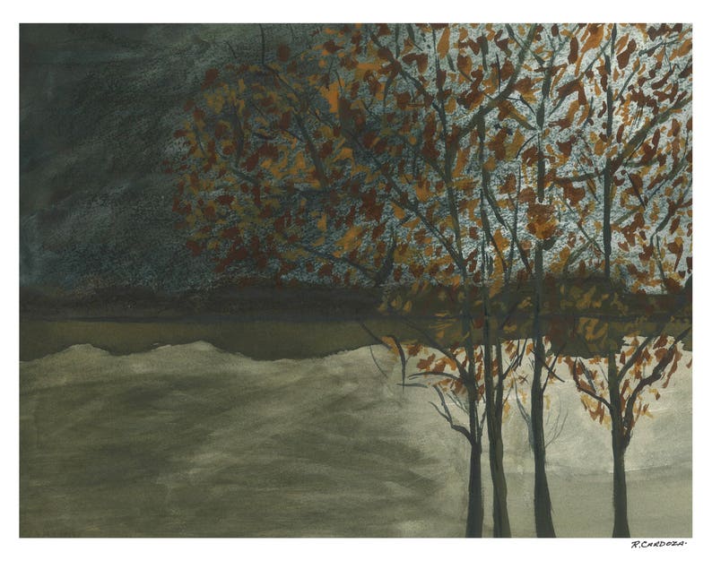 Autumn Watercolor Gift For Her Bedroom Wall Art Art Print Etsy