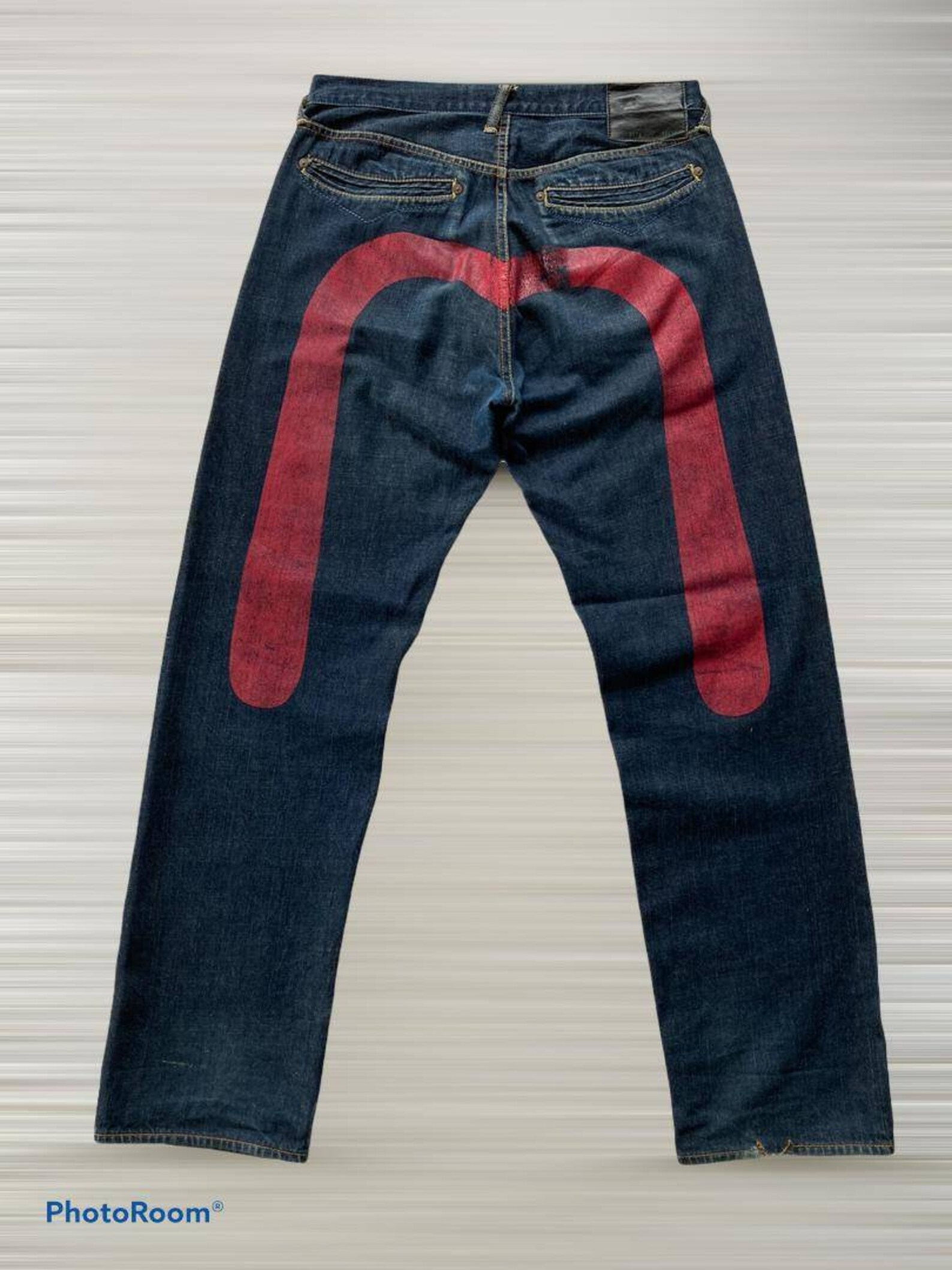 Authentic Evisu Men's Denim with Red Handpainted Daicock Etsy