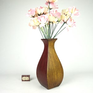 Vase in the brown color, slim,two-tone ceramic vase,Vintage Glazed Vase Pottery, Mid Century ceramics,Brown Matte  Vase, Decorative Ceramic
