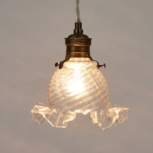 Hanging lamp with a glass shade, transparent glass shade, old ceiling lamp, hanging light fixture, vintage hanging glass lamp,Retro lighting