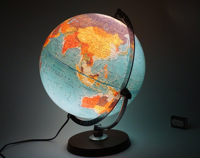 Danish Illuminated Globe, Vintage Cram's Globe, Vintage Light up Globe, Globe Lamp, Vintage