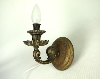Vintage Jugendstil Messing Wandleuchte, Mid Century Wandleuchte, Dekorative Messing Wandleuchte, Antike Wandleuchte 1920er Jahre, Retro Dekoration