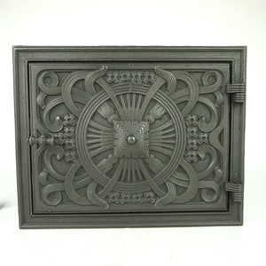 Cast iron oven door, antique Iron Door, rusty stove part,Iron Stove Door,  Antique Furnace,Cast Iron Salvage Front Panel, vintage metal door