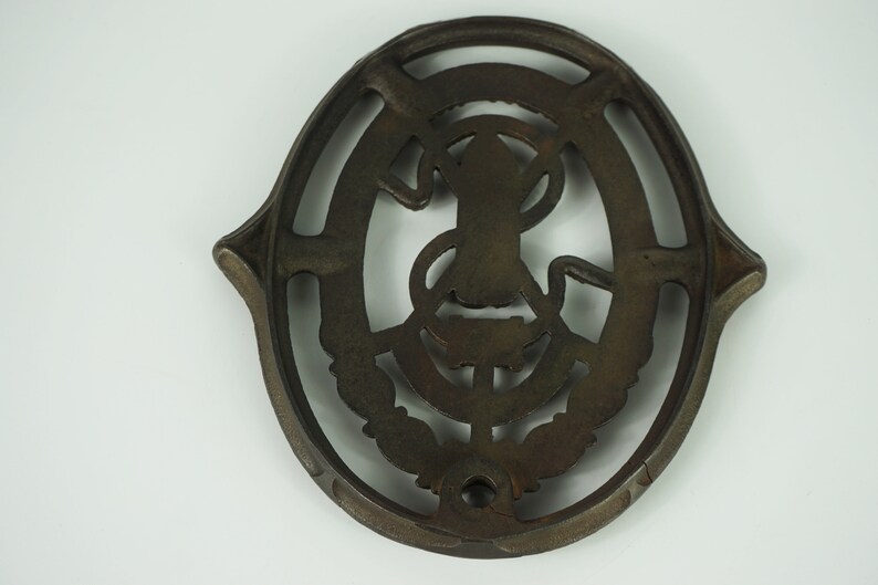 Antique Singer Sewing Machine Logo Badge Large Heavy Metal Etsy