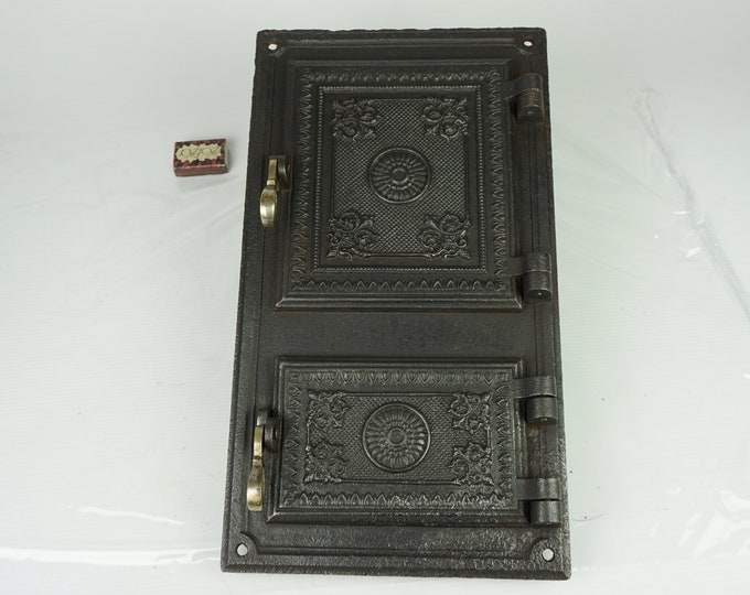 Double Cast Iron Oven Door, Set Iron Stove Door, Rusty Stove Part