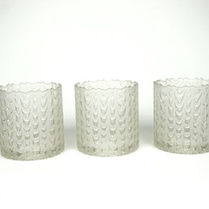 Set van 3 glazen kappen van dik glas, glazen lampenkappen art deco, glazen kappen in de stijl van Pierre D&#39;avesn, drie glazen lampenkappen,
