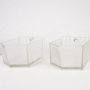 Ensemble de 2 grandes cuillères en verre pour armoire Hoosier, râpes en verre Poncet vintage pour armoire de cuisine, vieux récipients à tiroirs de cuisine en verre,