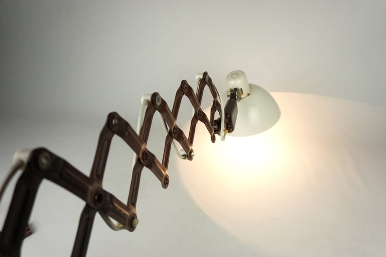 Original Vintage Scissor Lamp, German Wall harmonica lamp, Mid Century Scissor Wall Lamp ,Retro Accordion Lamp, solid industrial lamp, image 1