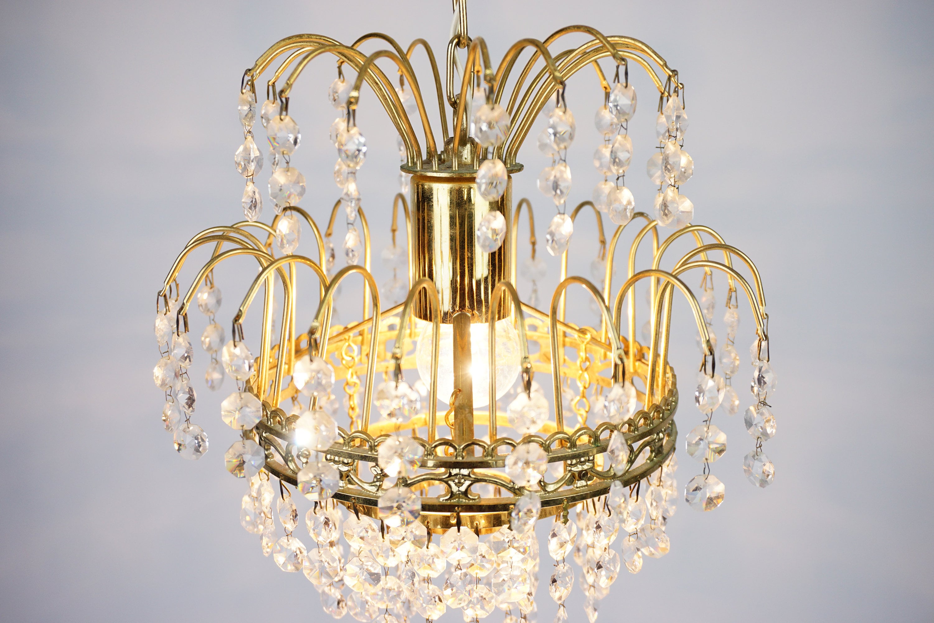 Vintage Ornate Waterfall Chandelier Old Five Tier Chandelier