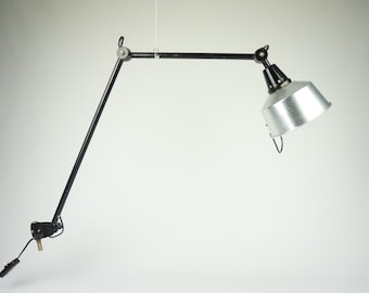 Vintage Werkstatt Schreibtischlampe, alte deutsche verstellbare Tischlampe, Vintage Industrie-Fabriklampe, VEB Kahla Lampe