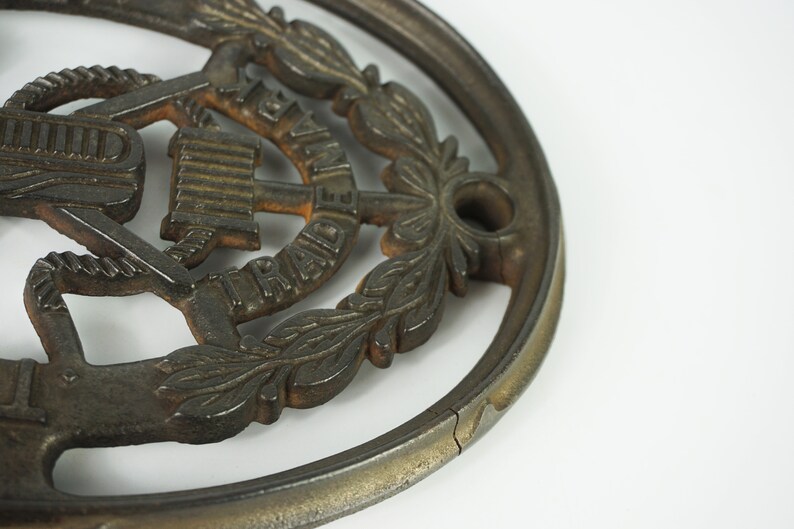 Antique Singer Sewing Machine Logo Badge Large Heavy Metal Etsy