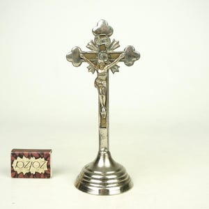 Old  Crucifix,   Crucifix cross religious,Antique standing table cross ,Crucifix catolic christian decor,Metal cross ,Vintage crucifix,