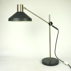 Big vintage Workshop Lamp, large Old Desk Lamp, industrial Adjustable Table Lamp, vintage industrial factory lamp, grey architect lamp