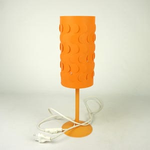 Modern Mid Century Desk Lamp, Retro Orange Table Lamp, Night light, Plastic Shade Lamp, mcm lamp, Orange Decorative Lamp70s