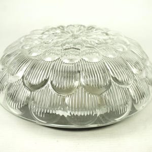 Alte Klarglas geometrisch gemusterte runde Lampe,Vintage Pendelleuchten,deutsche vintage Deckenlampe