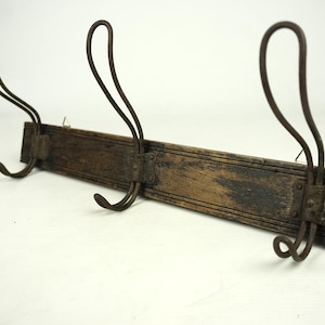 Vintage Wall Mount Coat Rack, mid century Mudroom Coat rack, Rustic  Coat Rack, old Entryway Coat Rack, retro Wood Hat/Coat Hanger,