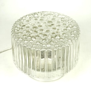 Alte runde Klarglas-Deckenlampe, Vintage Deckenleuchte/Wandleuchte &quot;Bubble&quot; im Stil von Helena Tynell, deutsche Deckeneinbauleuchte