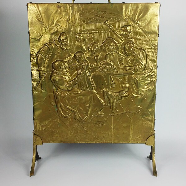 Brass screen for the fireplace, Handmade Vintage Victorian brass Fireplace Screen, Fireplace Screen Handcrafted, Fireplace Accessories