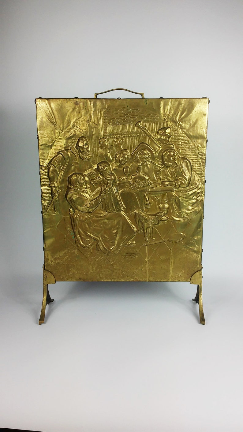 Brass Screen For The Fireplace Handmade Vintage Victorian Etsy