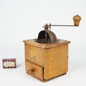 Kaffeemühle vintage, Kaffeemühle, Vintage Kaffee Gusseisen Kaffeemühle, Retro Holz und Gusseisen Kaffeemühle,
