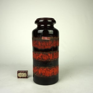 Large vase Scheurich Keramik model 517-30, vase in the brown-red color, Big Fat Lava Vase, West German Pottery, Vintage Glazed Vase Pottery,