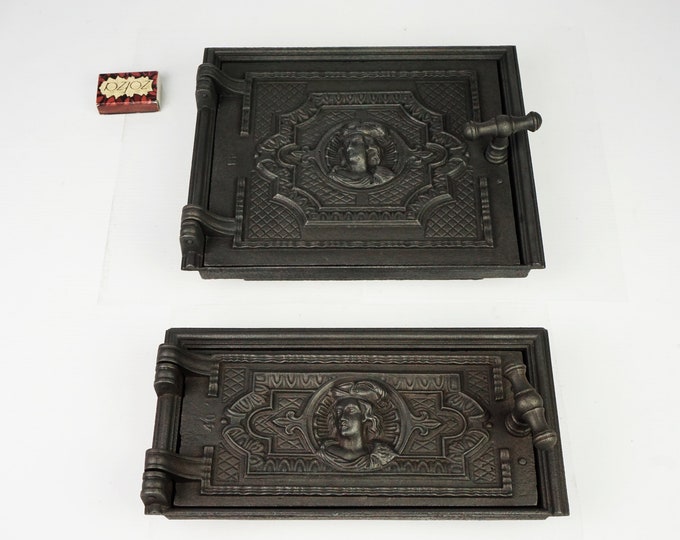 Pair Cast Iron Oven Doors Set Iron Stove Door Rusty Stove Etsy