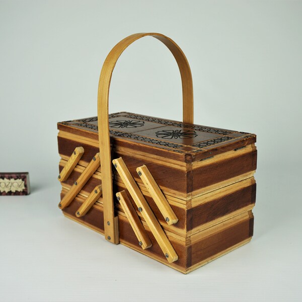 Wooden Sewing Box Etsy