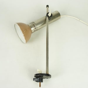 Vintage Workshop Lamp,Old Desk Lamp Poland,Industrial Adjustable Table Lamp, Vintage industrial factory lamp, Beige desk lamp,architect lamp