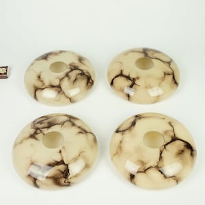 Set of 4 old glass shades, Glass Lamp Shade Art Deco, glass lampshades marbled, vintage shades for chandalier, mid century glass shade,