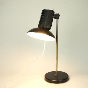 Modern Mid Century Desk Lamp Wilkasy Poland, old industrial Adjustable Table Lamp, modernist desk lamp, Vintage Workshop black lamp,
