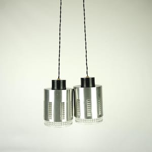Pair Modernist ceiling lamp, set Danish Hanging lamp mid century, lamp from the 60s, vintage pendant lamp, space age, Scandinavian design