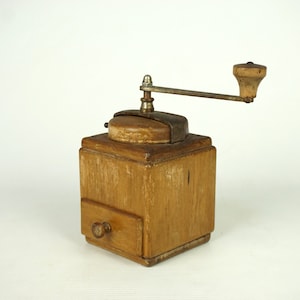 Kaffeemühle Vintage, deutsche Kaffeemühle, Vintage Kaffee Gusseisen Kaffeemühle, Retro Holz und Gusseisen Kaffeemühle,