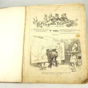 Flying Leaves German weekly humor magazine early 20th century, German humor book, Old German book, Antique book, vintage Humor magazine,