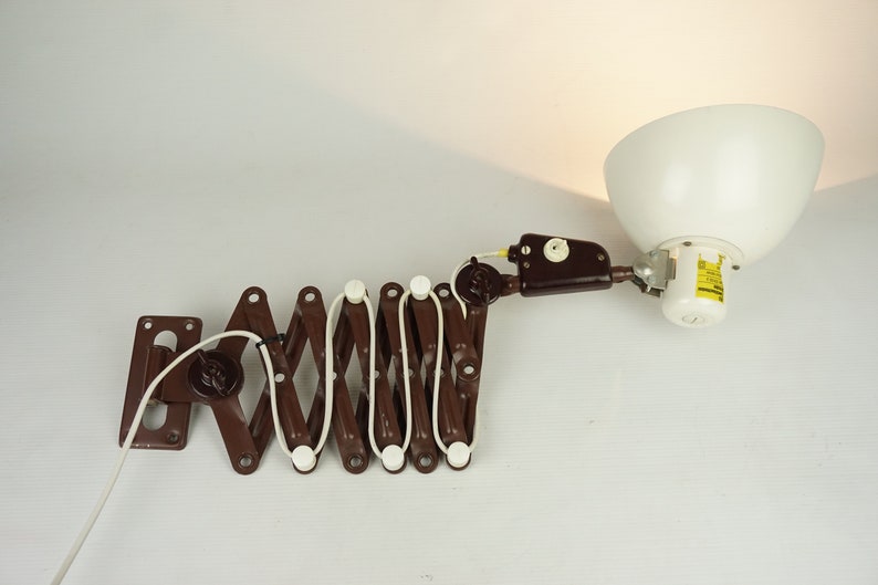Original Vintage Scissor Lamp, German Wall harmonica lamp, Mid Century Scissor Wall Lamp ,Retro Accordion Lamp, solid industrial lamp, image 3