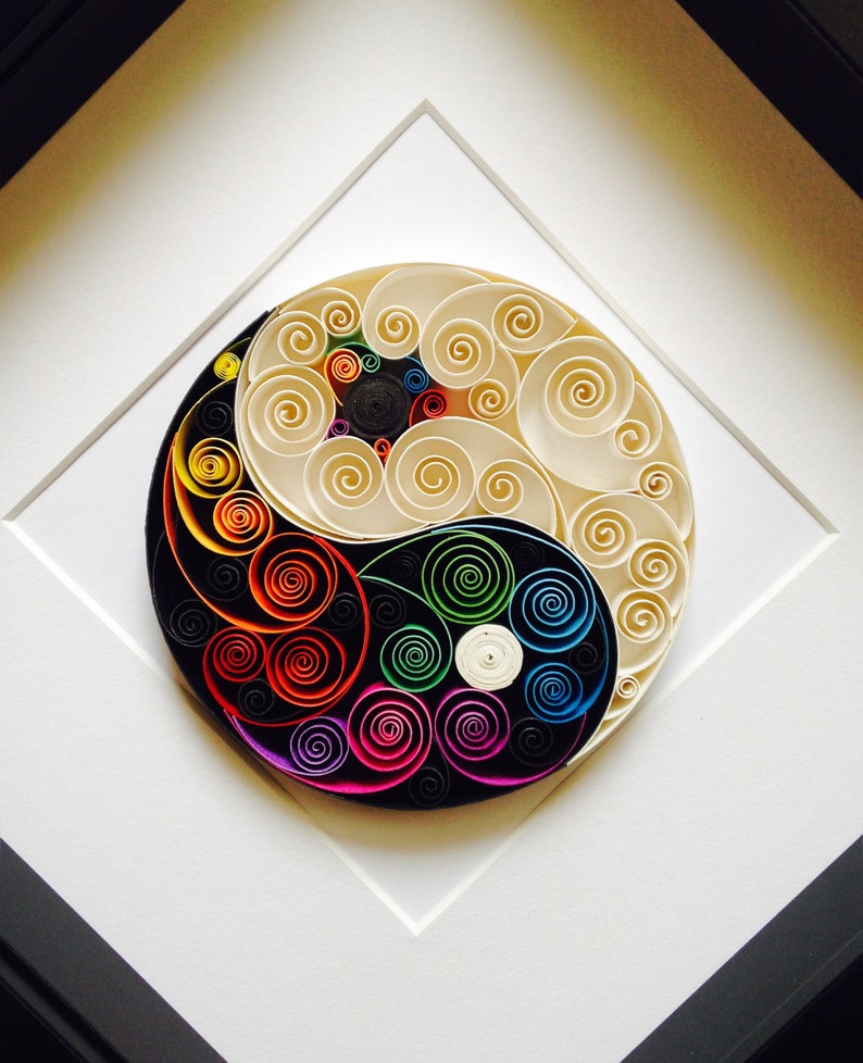 Yin Yang Paper Wall ArtQuilled Paper ArtQuilling Wall Etsy