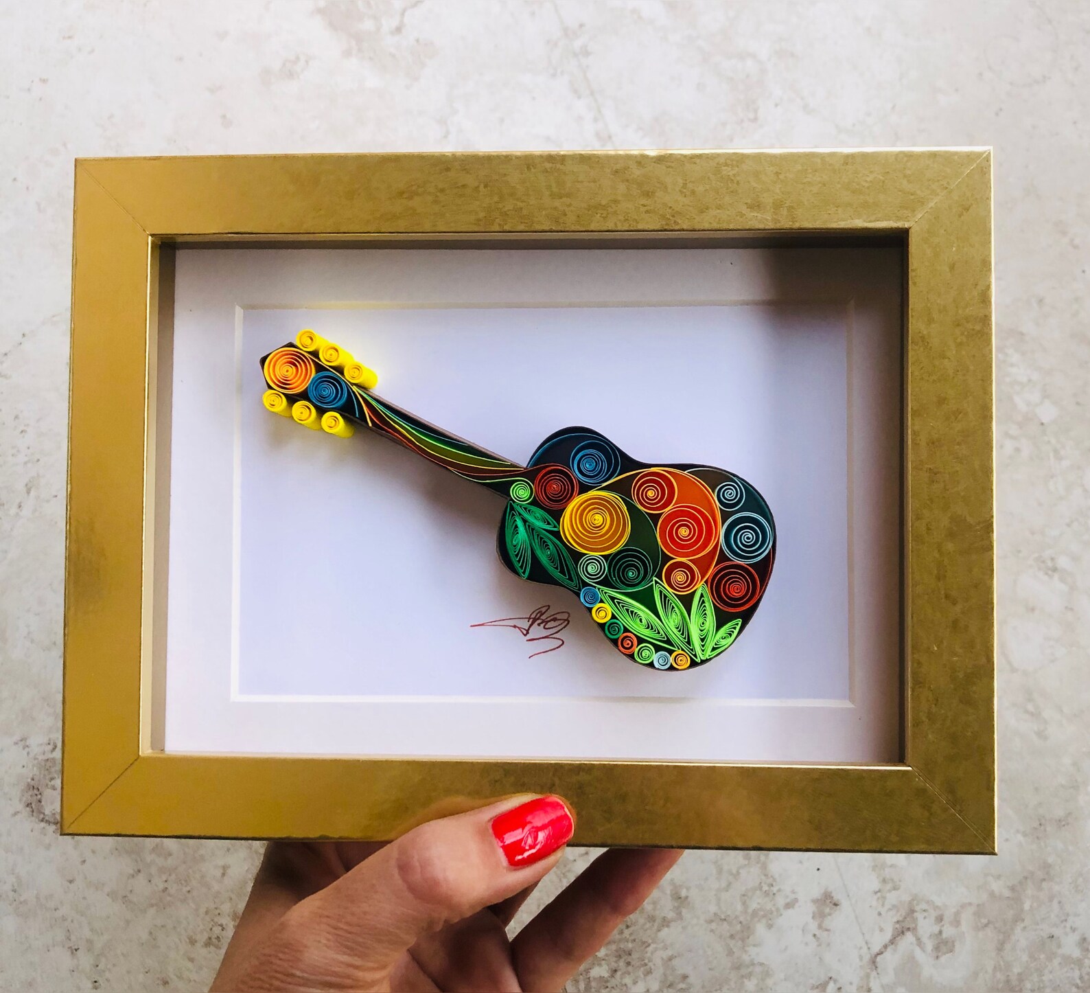 The Guitar Quilling Artpaper Artunique Giftmusic Lover Etsy