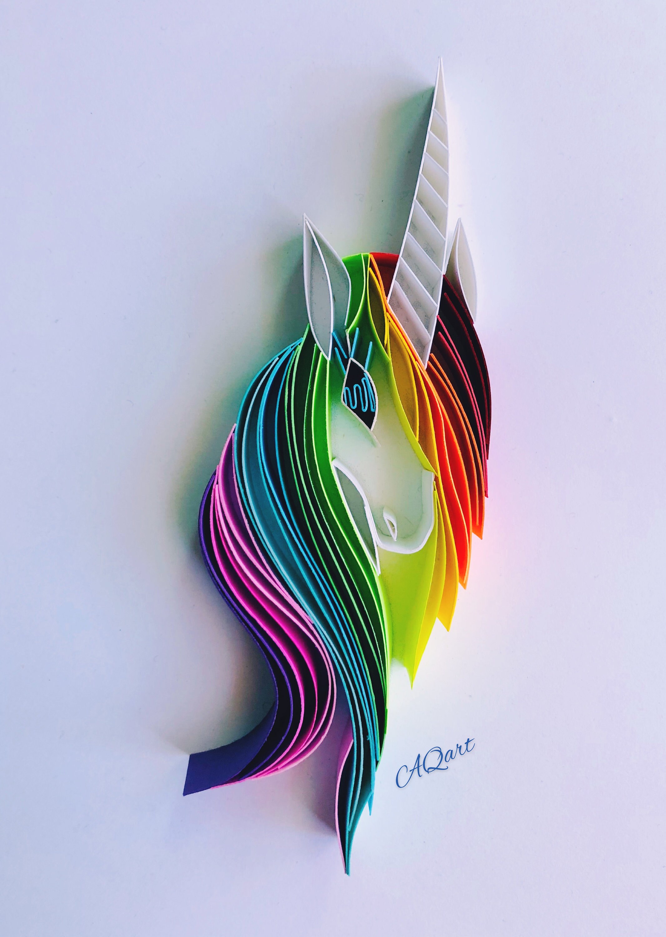 Unicorn Quilling Art Unicorn Paper Art Girls Room Etsy
