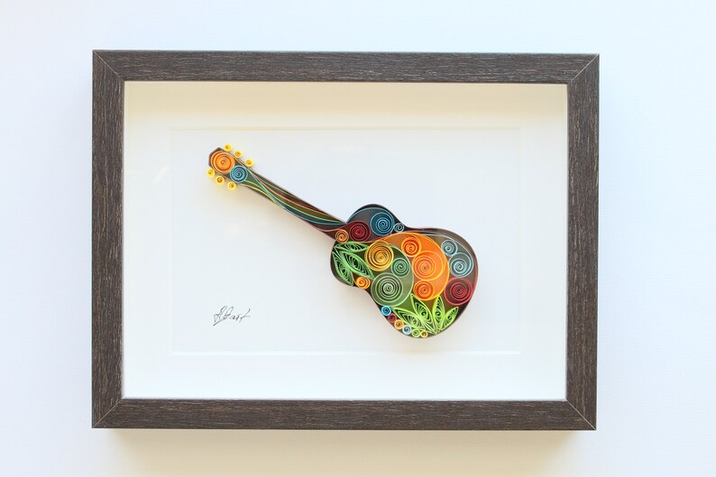 The Guitar Quilling Artpaper Artunique Giftmusic Lover Etsy