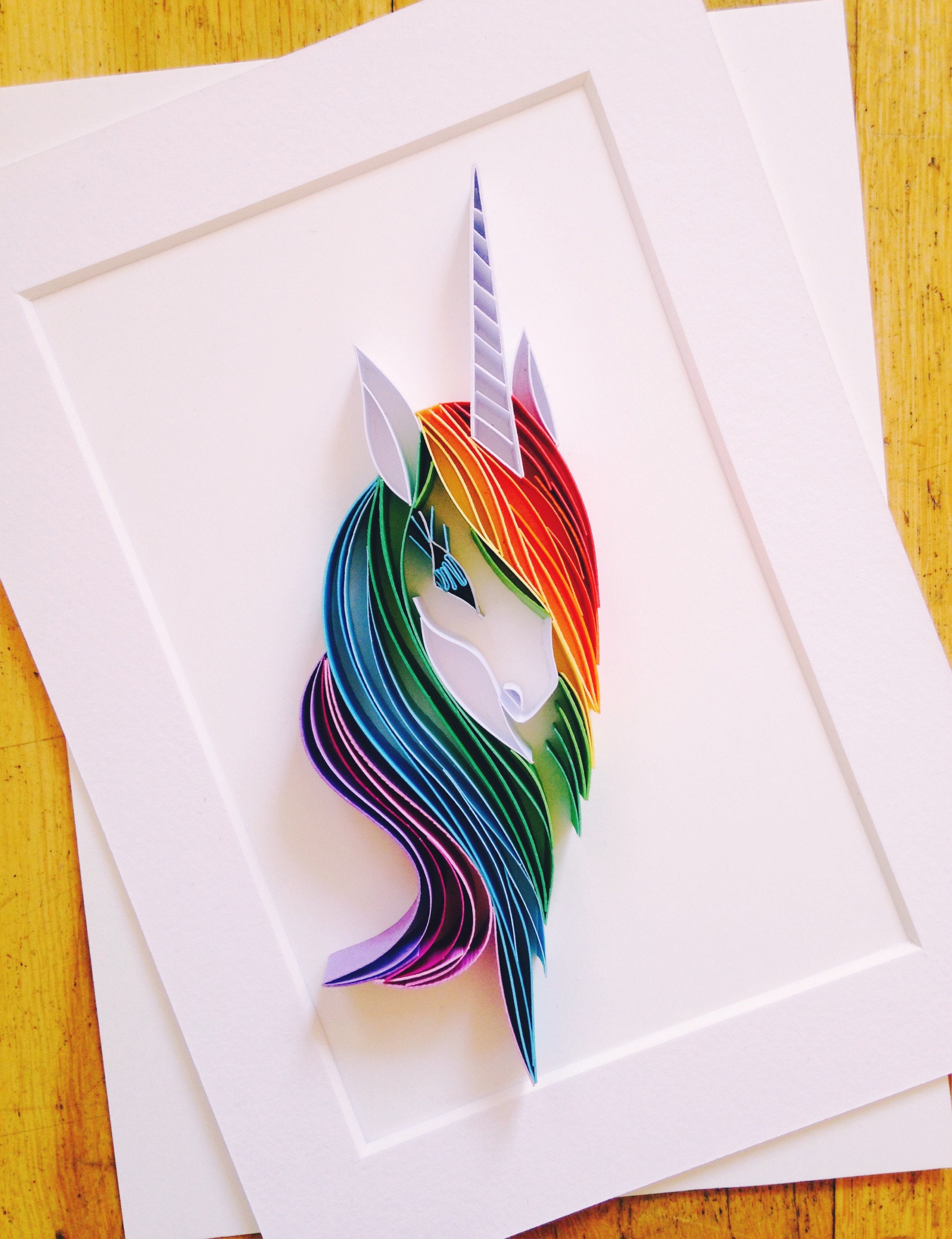 Unicorn Quilling Art Unicorn Paper Art Girls Room Etsy