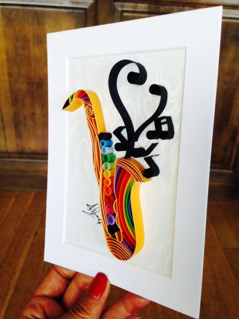 Saxophone Paper ArtQuilling ArtMusic Lover GiftUnique Etsy