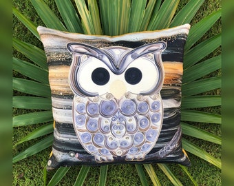 White Owl Pillow Cover - Owl Cushion Cover - Decorative Pillow Cover - Throw Pillow Cover - Unique Pillow - Throw Pillow 16x16