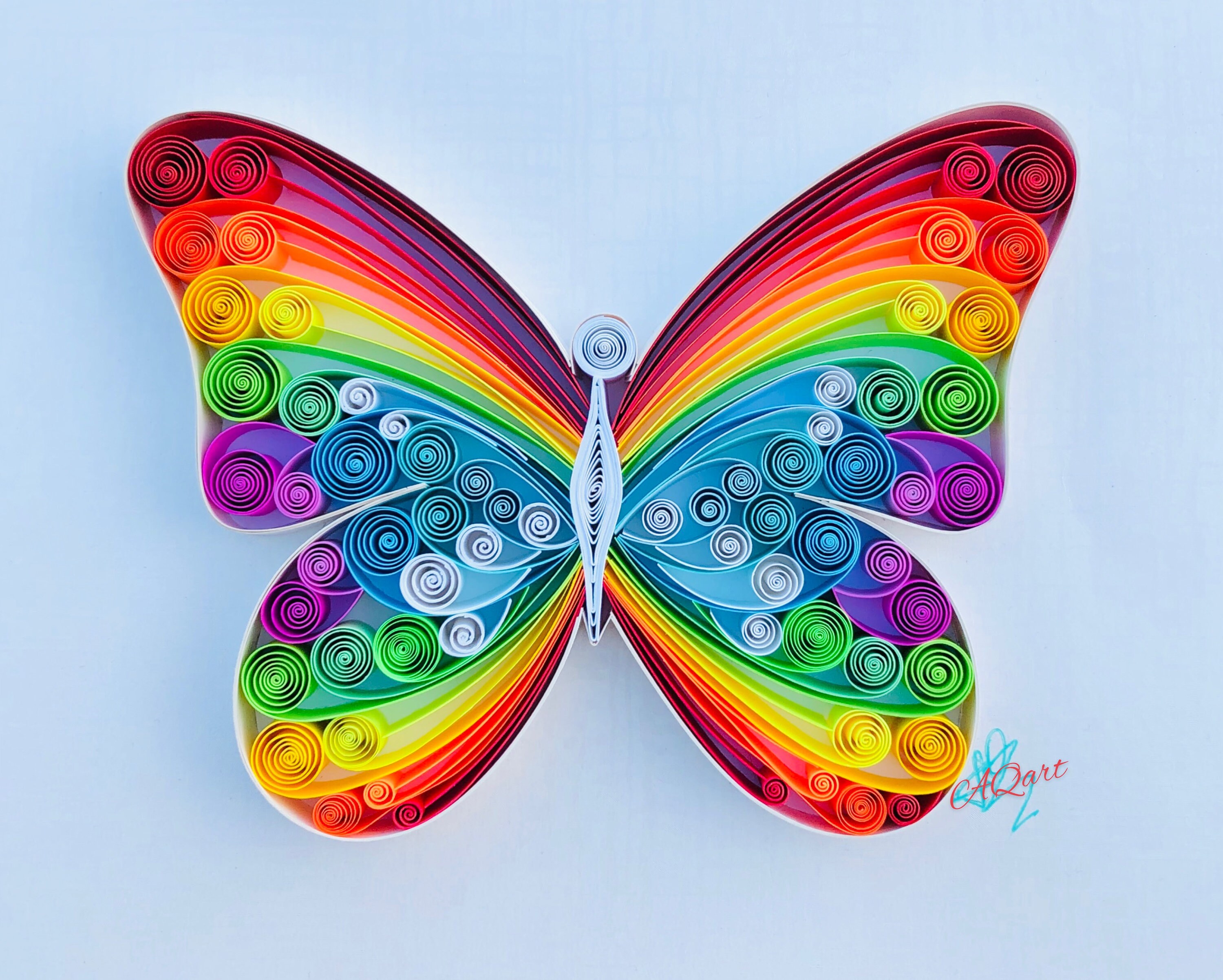Tutorial - Honey's Rainbow Paper Quilling Butterfly - Honey's Quilling