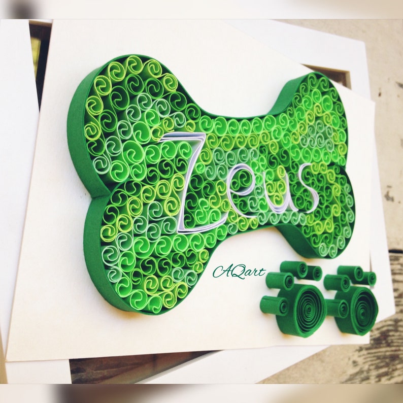 Quilling Art Dog Namecustom Dog Namepersonalized Giftunique Etsy