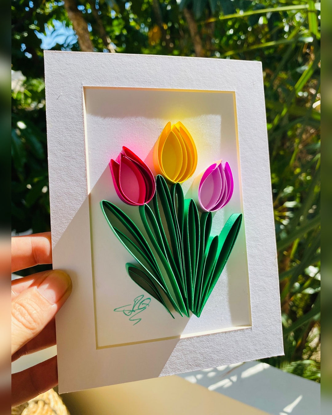 Quilled Paper Bouquet of Tulips Handmade Tulips Wedding Etsy