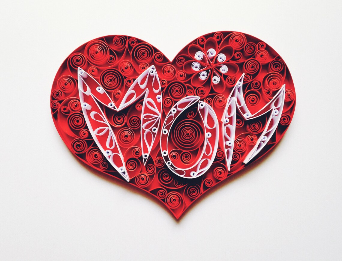 Quilling Wall Art 'mom' Paper Wall Artquilled Etsy
